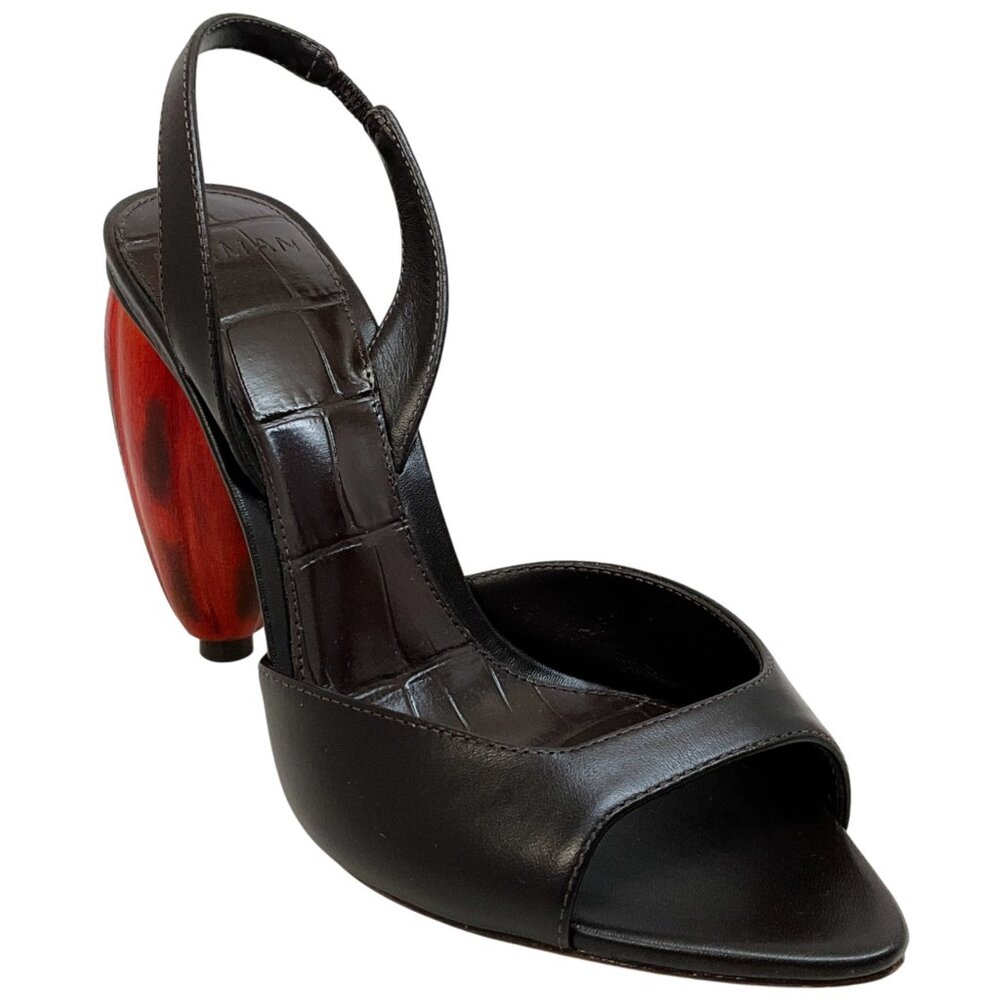 Alexandre Birman Cacau Leather Slingback Sandals